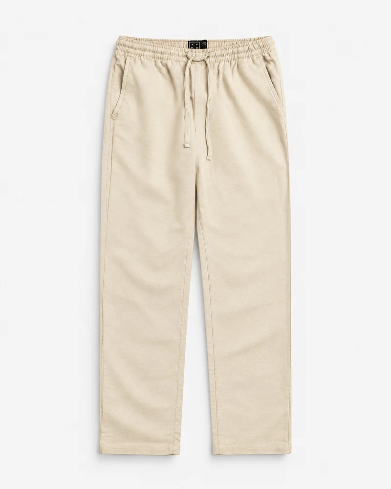 Linen Pants Beige — full silhouette