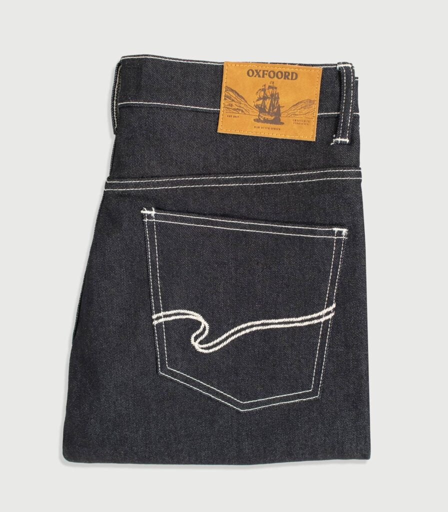 Jeans Raw Indigo Ltd Per Uomo – Chiusura A Bottone, Effetti A Contrasto, Disponibile In Diverse Lunghezze