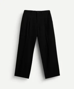 Straight Pleated Pants Black