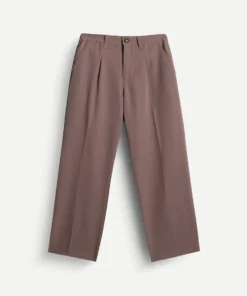 Straight Pleated Pants Wood