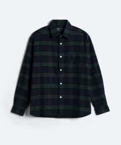 Relaxed Flannel Shirt Evergreen