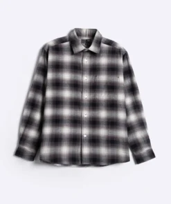 Relaxed Flannel Shirt Graphite