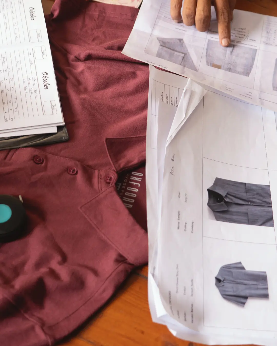 OXFOORD garment development sheets and product reference